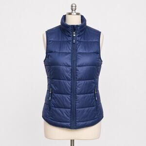 Marc New York Performance Puffer Vest Women’s Medium Navy Blue Quilted Zip Up